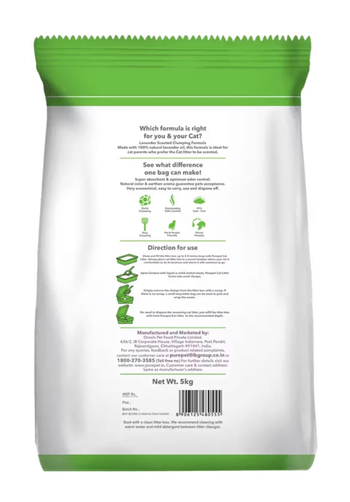 Purepet Clumping Lavender Fragrance Cat Litter Adult & kitten Cats