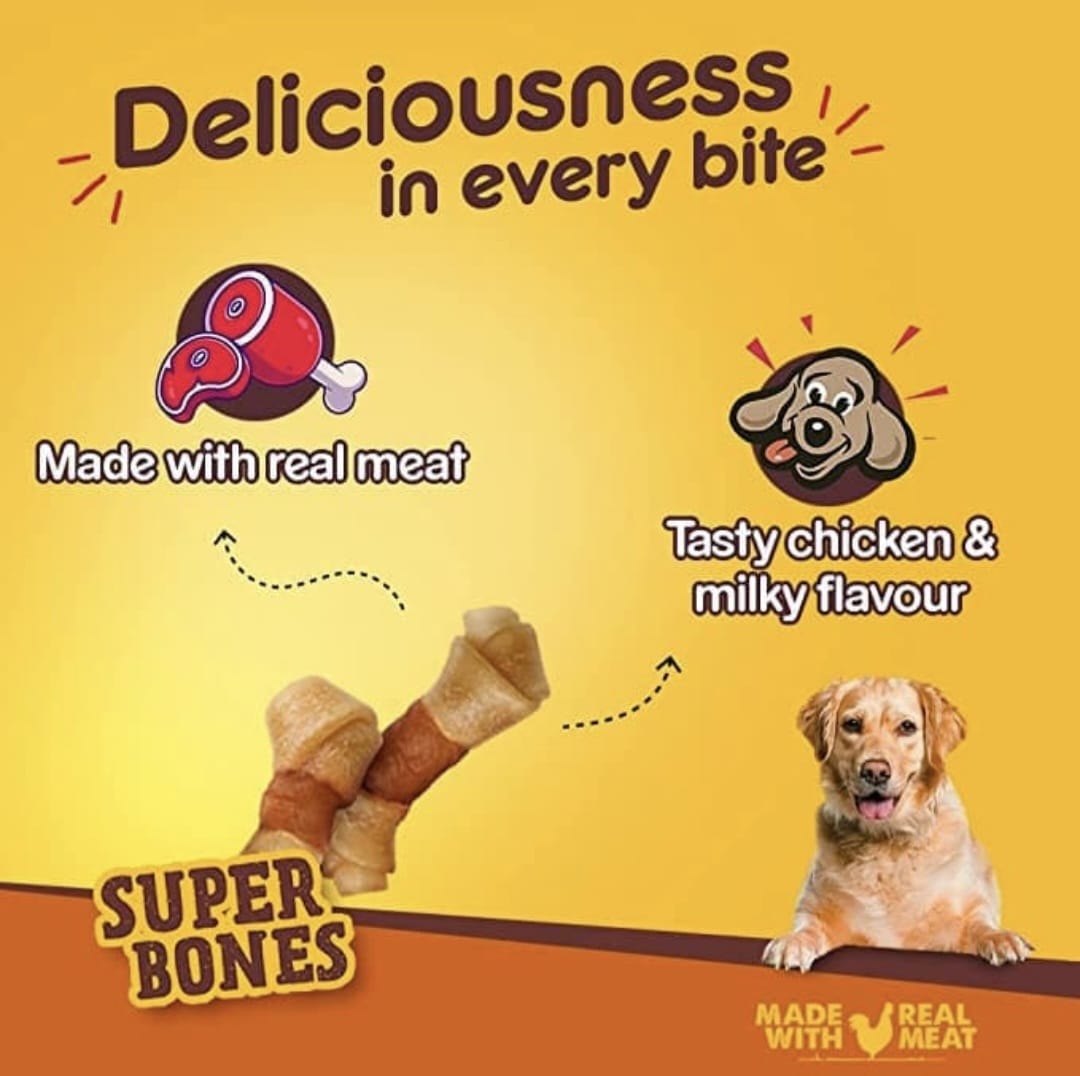 Pedigree Ranchos Super Bones Made With Real Meat for Dogs Treats
