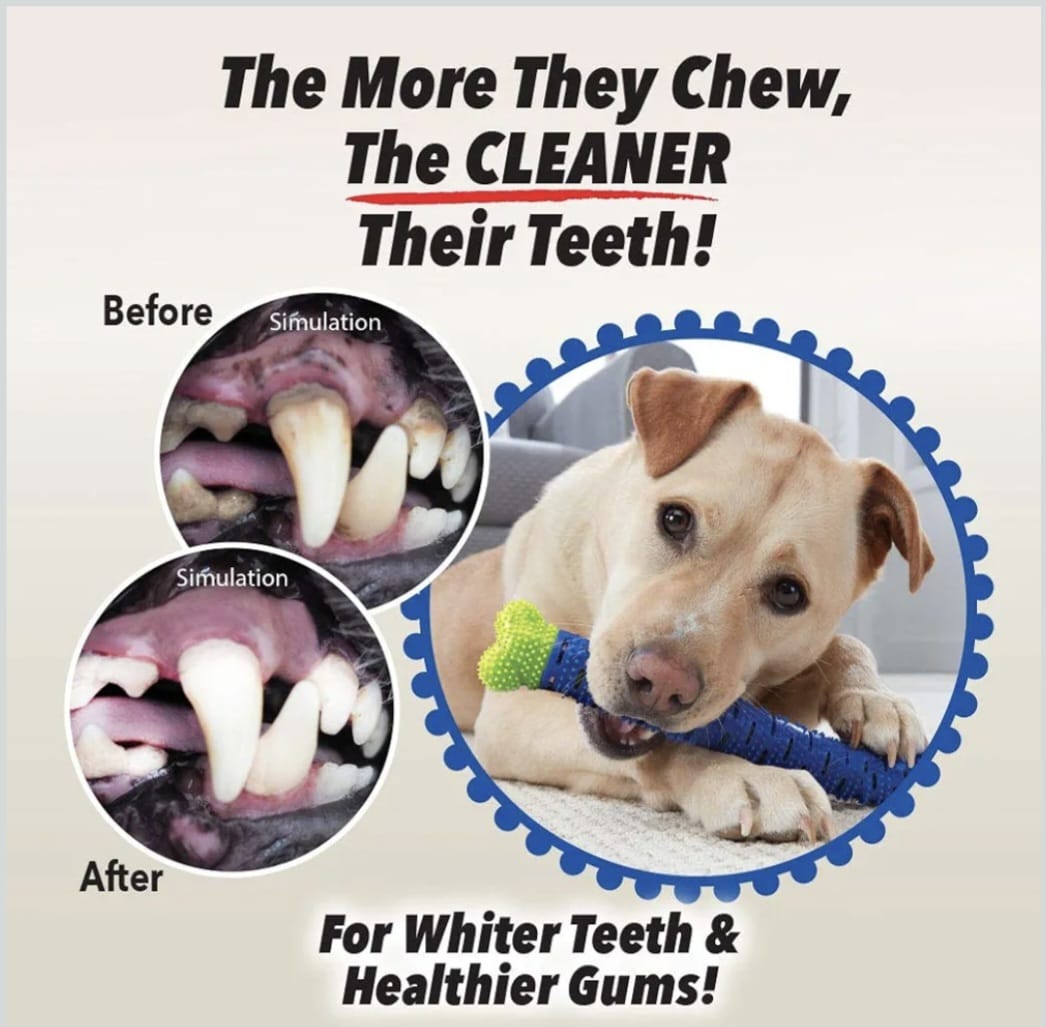 1 Pc 360 Deeply Toothbrush Chew Stick for Dog, Brush for Teeth Cleaning Rubber Chew Toy