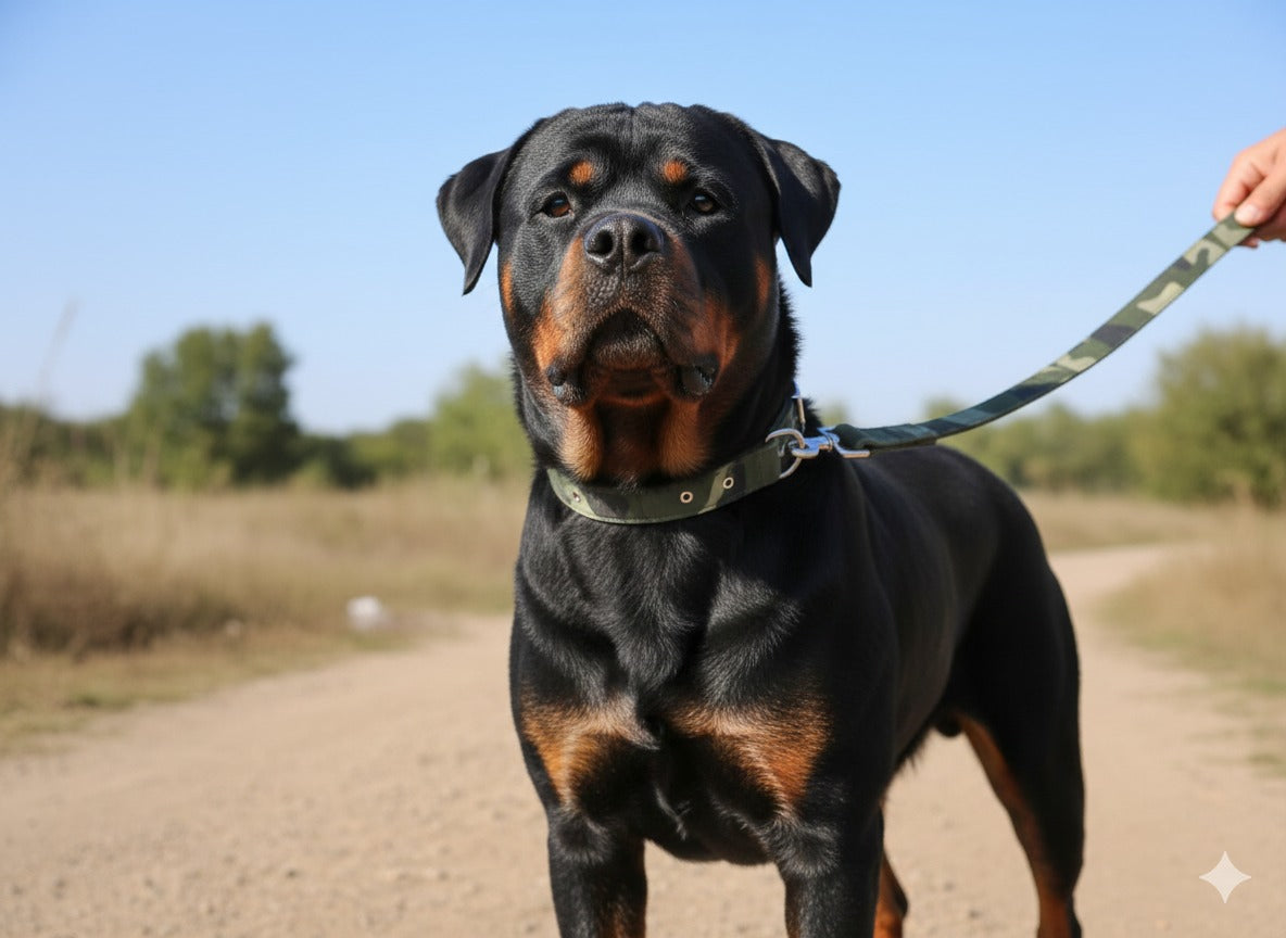 Dog Army Print Adjustable Coler and Lease for Messy and Large Breed Dog Neck Coler