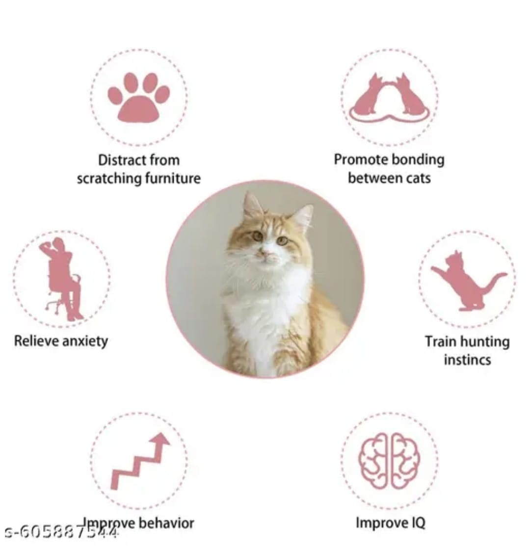 2pcs Cat Collar Toy, Silicone Cat Teasing Wand Adjustable Cat Feather Collar Toys with Bell Cat Interactive Teaser Toys for Indoor Cat Playing Training (Pink, Blue)