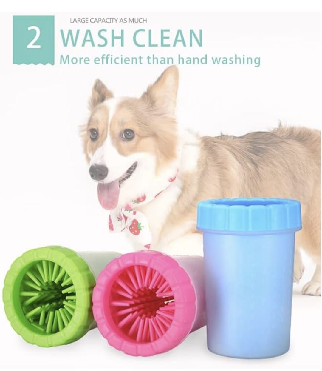 2-in-1 Dog and cat Paw Cleaner Cup & Grooming Brush – Portable Silicone Foot Washer for Large Dogs – Gentle, Easy-to-Use Pet Paw Washer for Mud, Dirt & Debris Removal