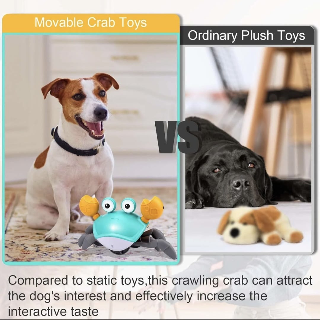 Smart Sensing Crawling Crab Toy, for Dog and Cat, for Baby also, With Different Mode, Music, Auto-Crawling Obstacle Avoidance