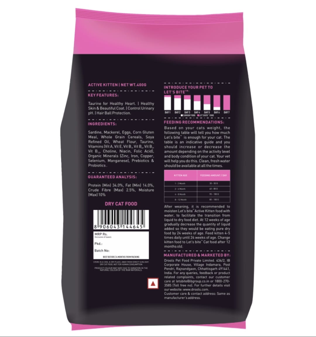 Let's Bite Active Kitten Ocean Fish Cat Dry Food(Buy 1 Get 1 Free)