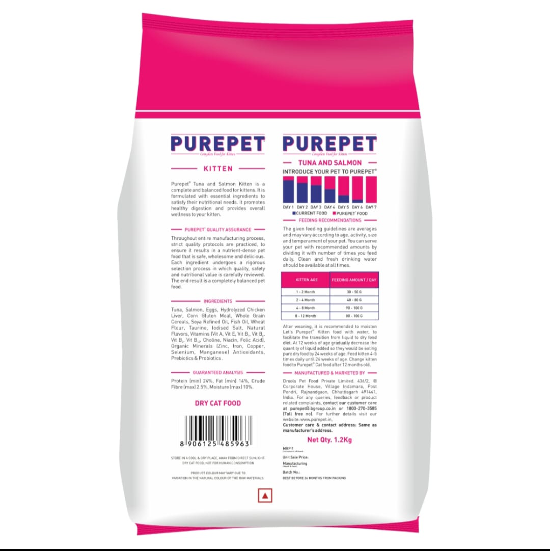 Purepet Kitten Tuna and Salmon Cat Dry Food