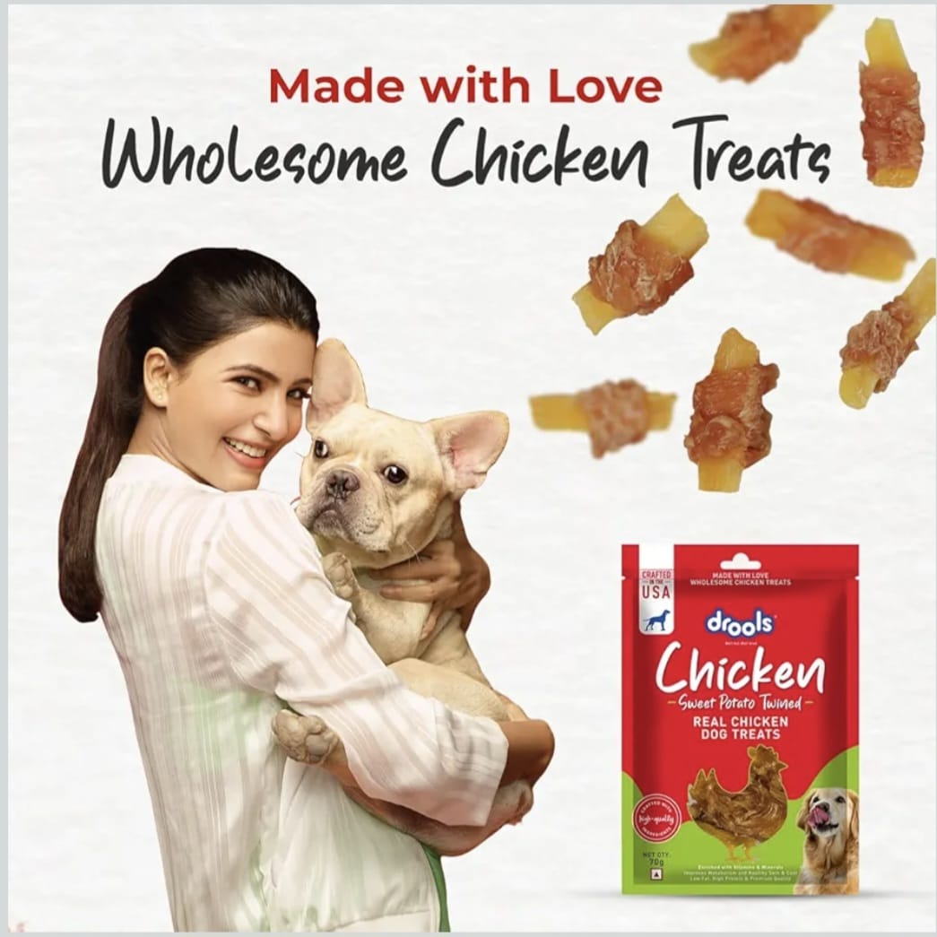 Drools Real Chicken Sweet Potato Twinned Roll, Dog Treats,