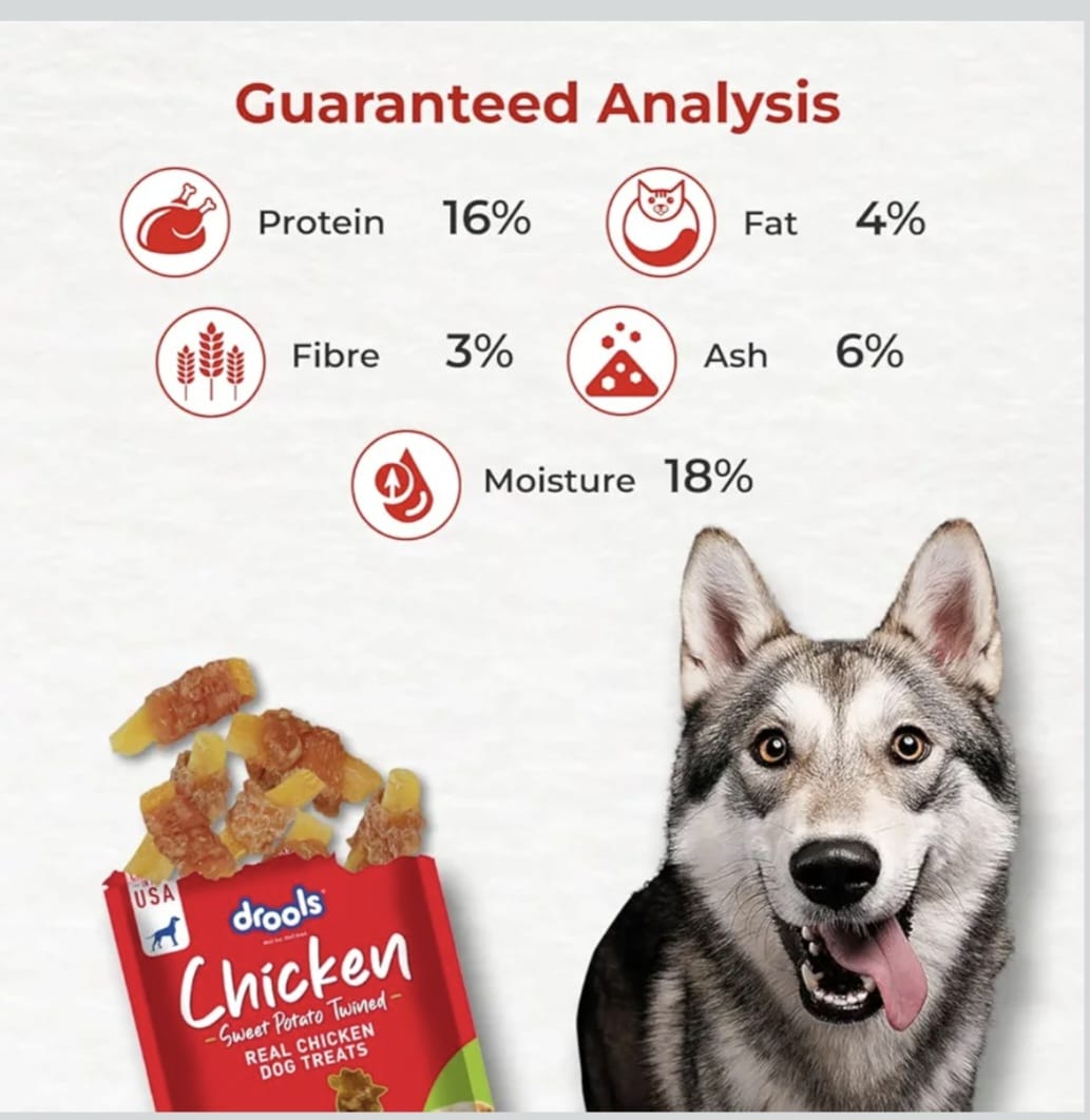 Drools Real Chicken Sweet Potato Twinned Roll, Dog Treats,