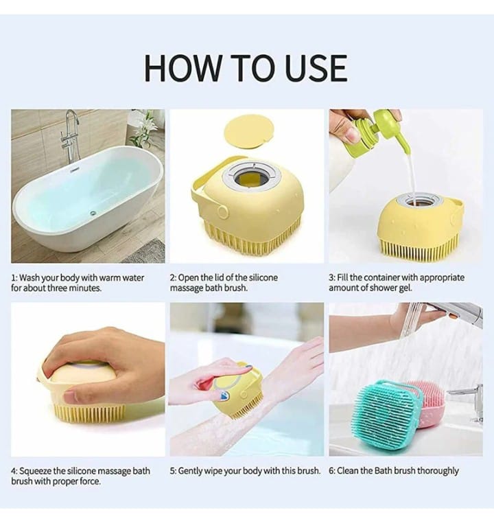 Silicon Massage Bath Brush for Dog and Cats