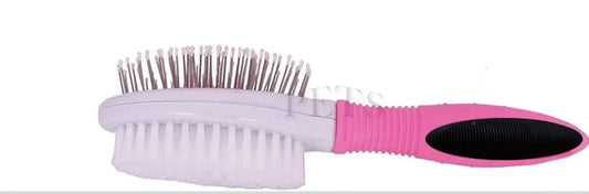 Pets Dog Stainless Steel and Plastic Hair Shedding Double Sided Pin Grooming Brush and Comb for Medium and Large Dogs