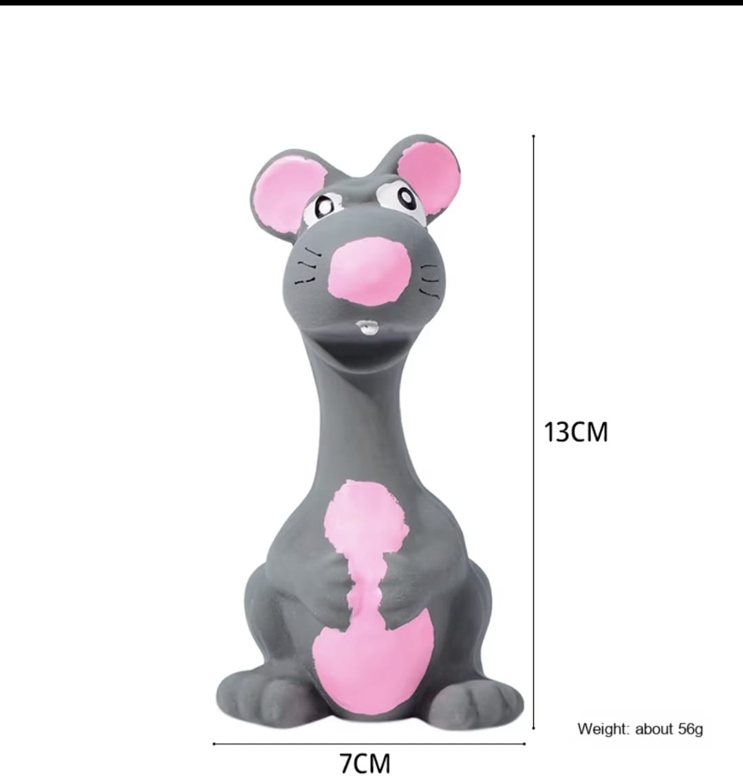 Mouse Latex Sounding Dog Toy for pets Cotton Plastic Plush Toy Squeaky Feature Cartoon Style Teeth Cleaning Dog Toy