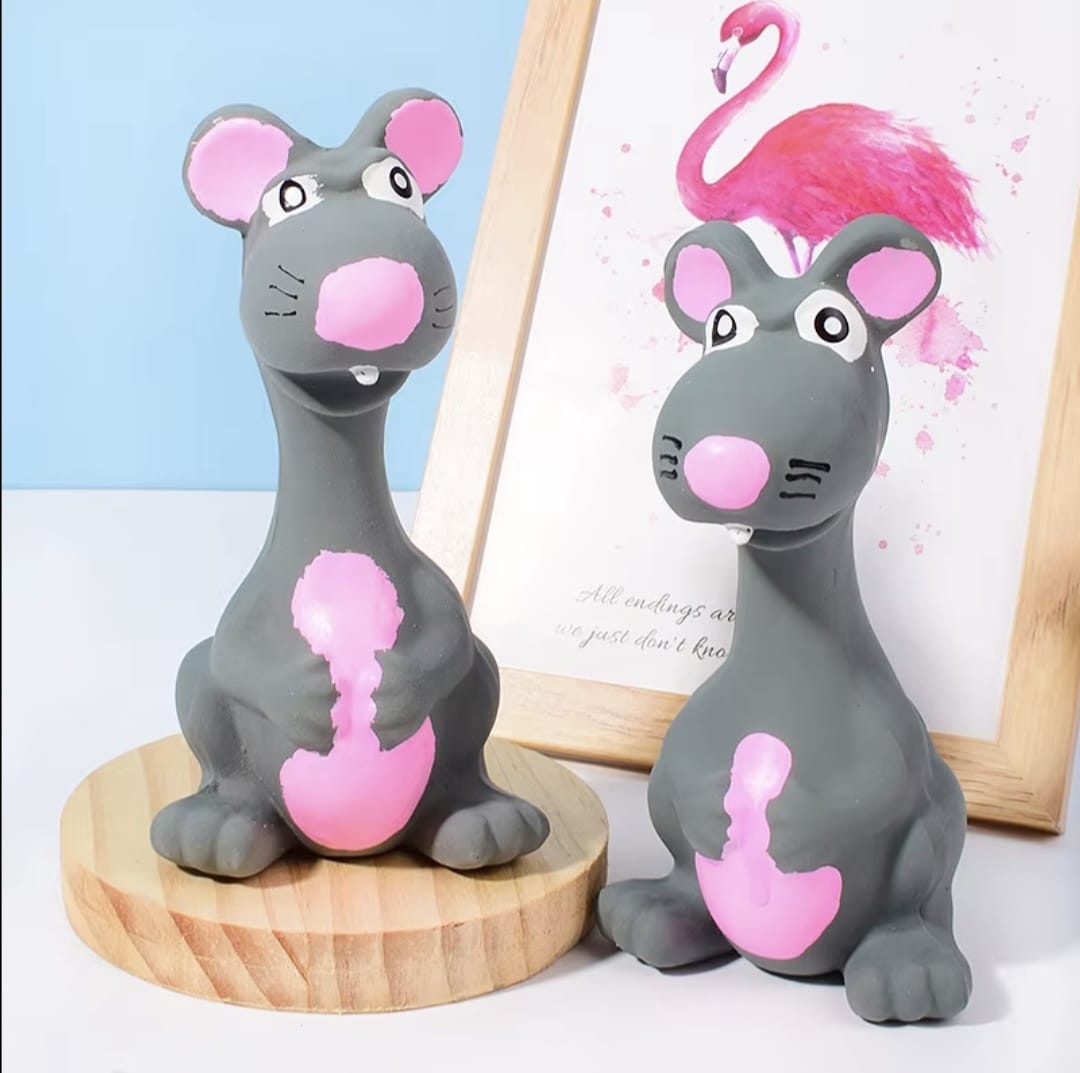 Mouse Latex Sounding Dog Toy for pets Cotton Plastic Plush Toy Squeaky Feature Cartoon Style Teeth Cleaning Dog Toy