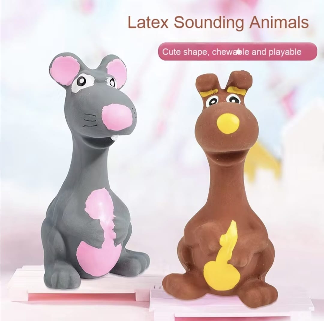 Mouse Latex Sounding Dog Toy for pets Cotton Plastic Plush Toy Squeaky Feature Cartoon Style Teeth Cleaning Dog Toy