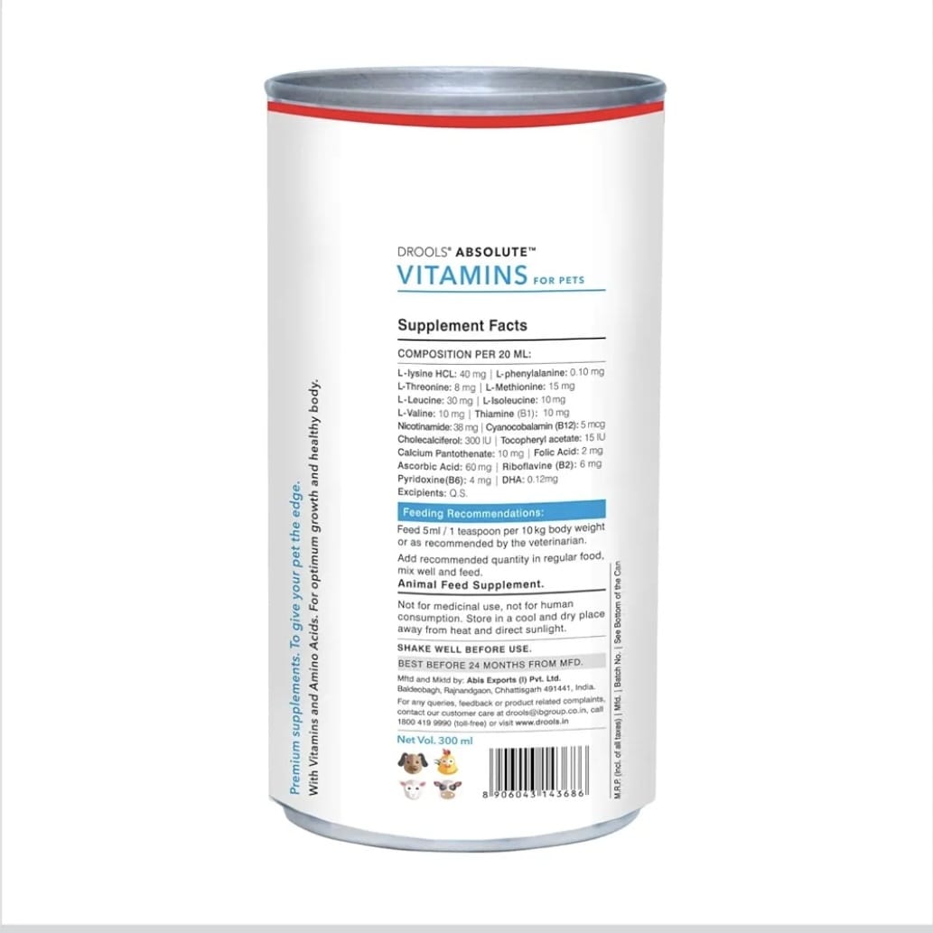 Drools absolute Vitamin supplements syrup for pets