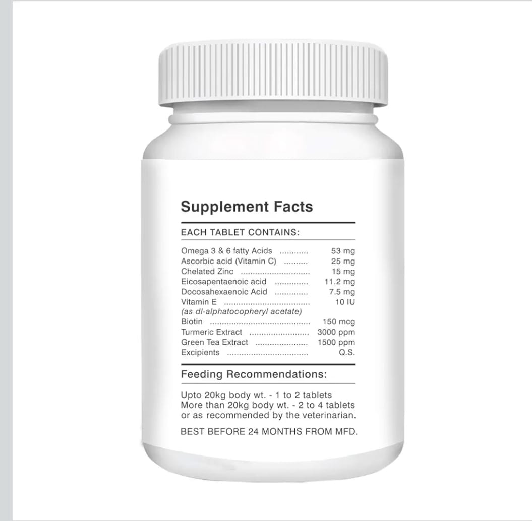 Drools Absolute Skin+ Coat Supplement Tablets for Pets