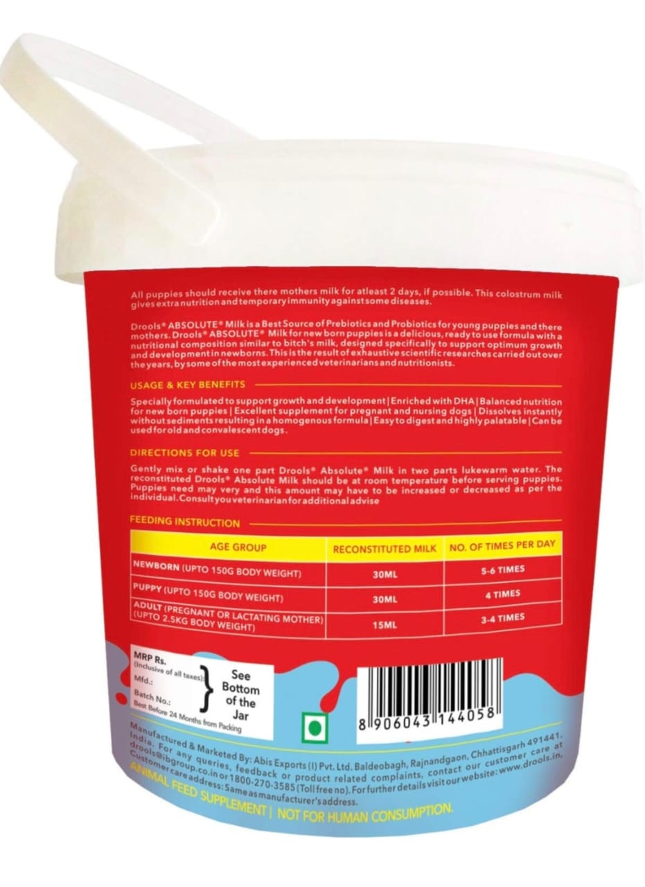 Drools Absolute Liquid Mik for Newborn Puppy Dod, 500G Pack