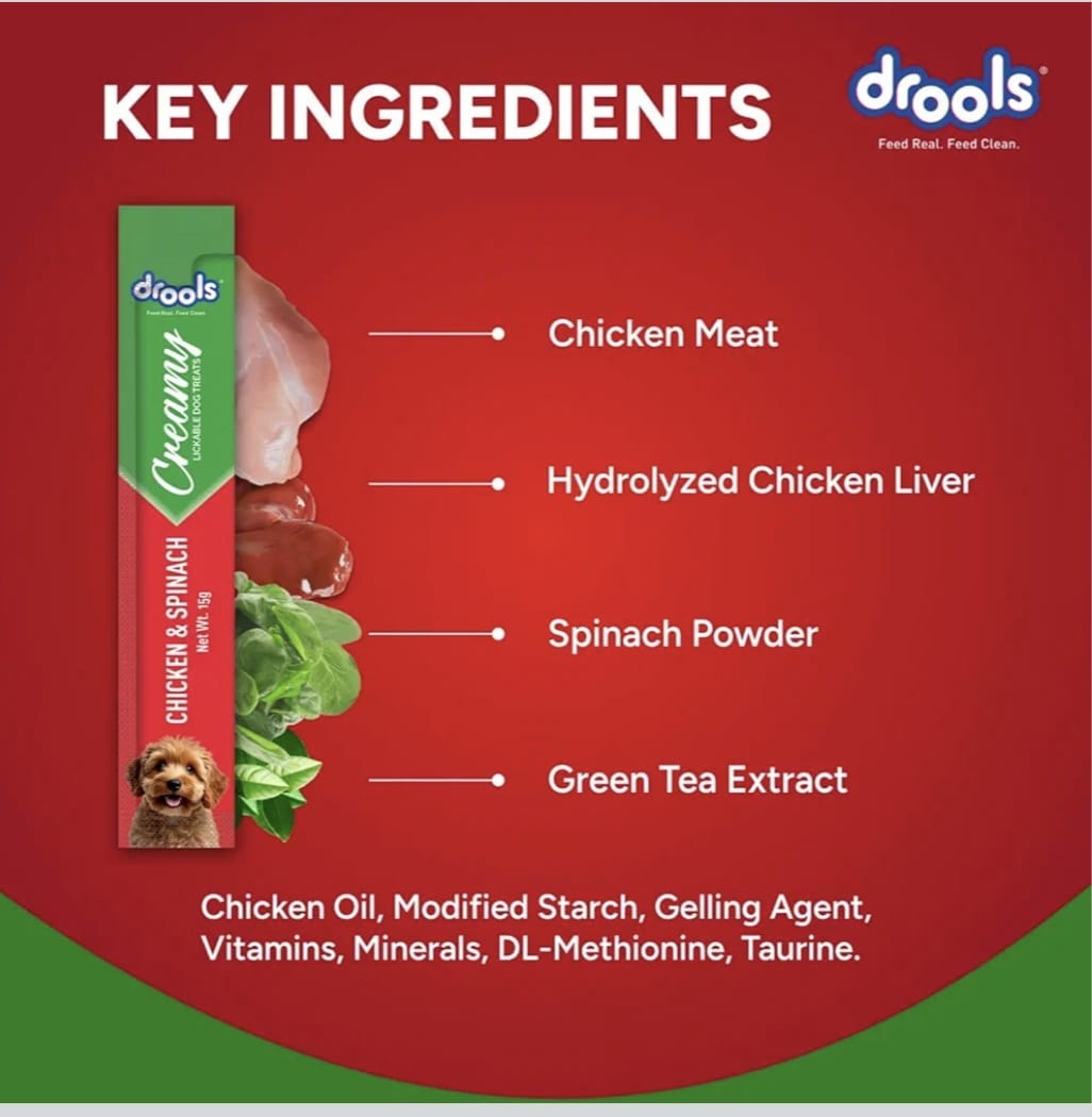 Drools Chicken & Spinach Creamy Dog Treats