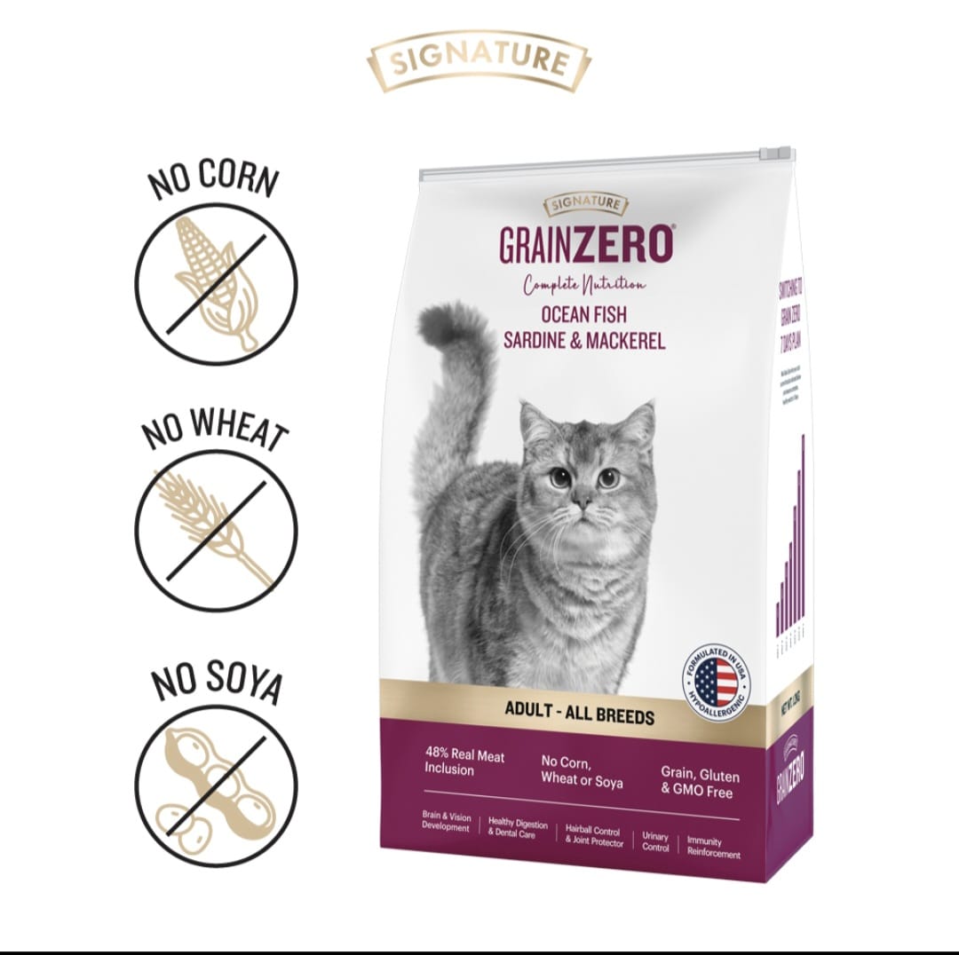 Signature Grain Zero Ocean Fish, Sardine and Mackerel Adult Cat Dry Food