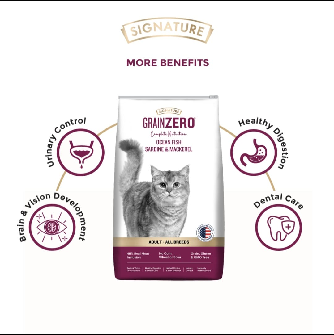 Signature Grain Zero Ocean Fish, Sardine and Mackerel Adult Cat Dry Food