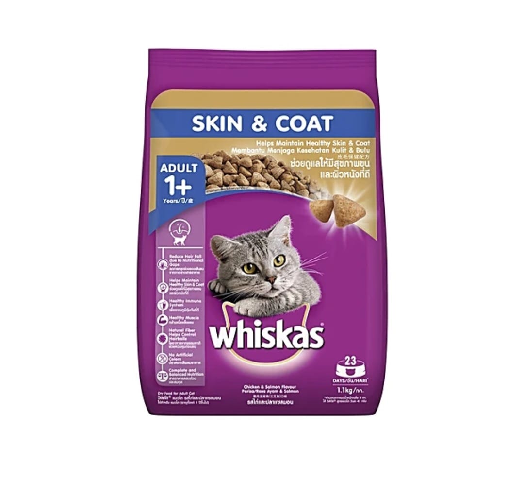 Whiskas Skin & Coat Adult Cat Dry Food Active