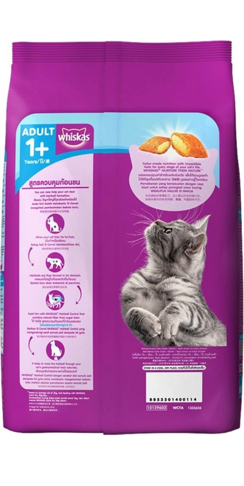 Whiskas Hairball Control Adult Cat Dry Food Active
