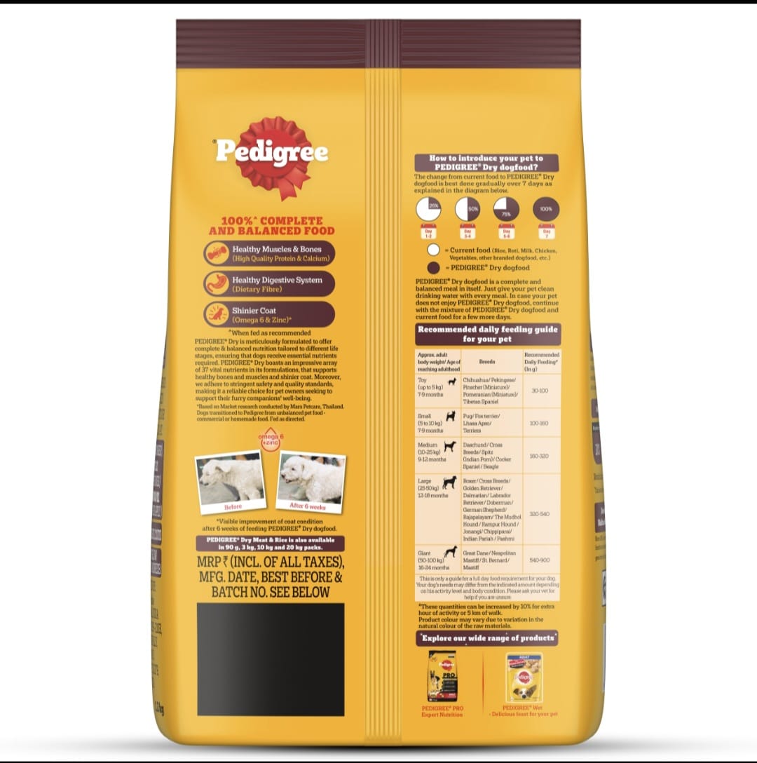 Pedigree Meat & Rice Adult Dog Dry Food