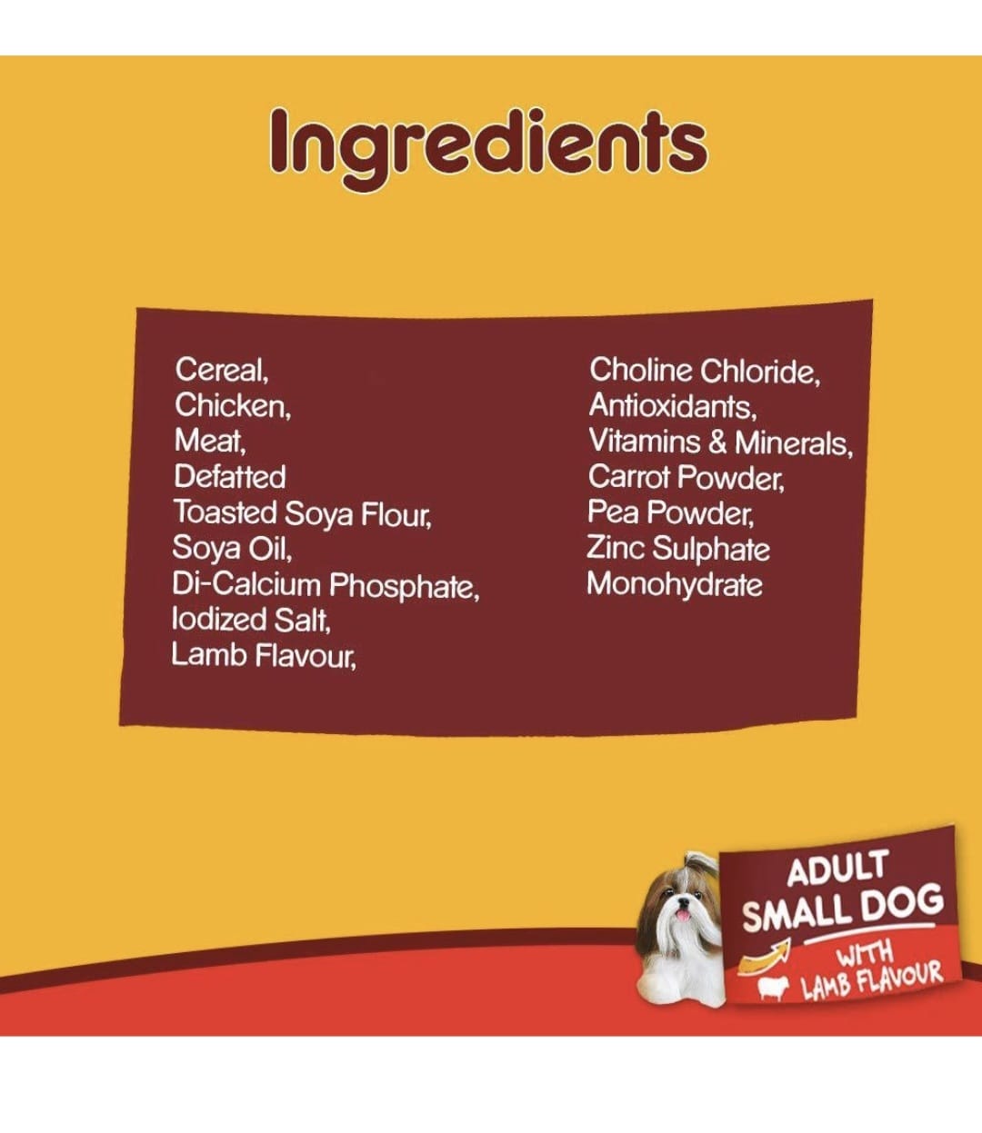 Pedigree Lamb Flavour Small Dog Adult Dry Food