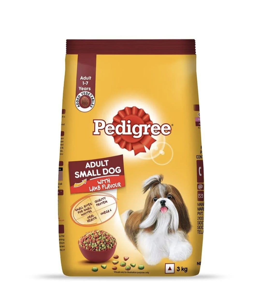 Pedigree Lamb Flavour Small Dog Adult Dry Food