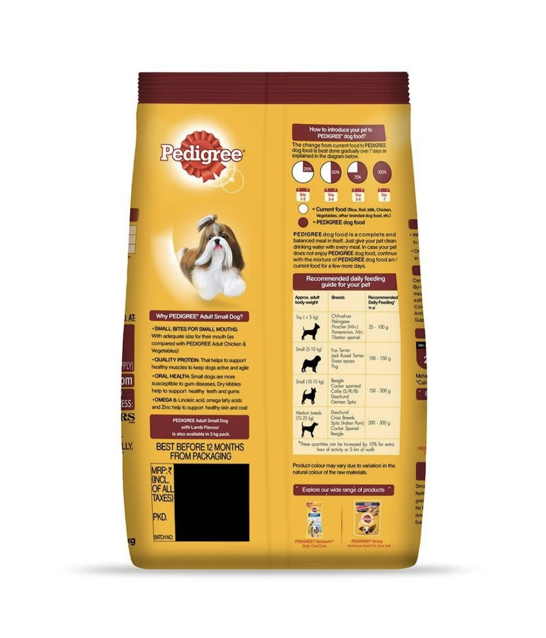 Pedigree Lamb Flavour Small Dog Adult Dry Food
