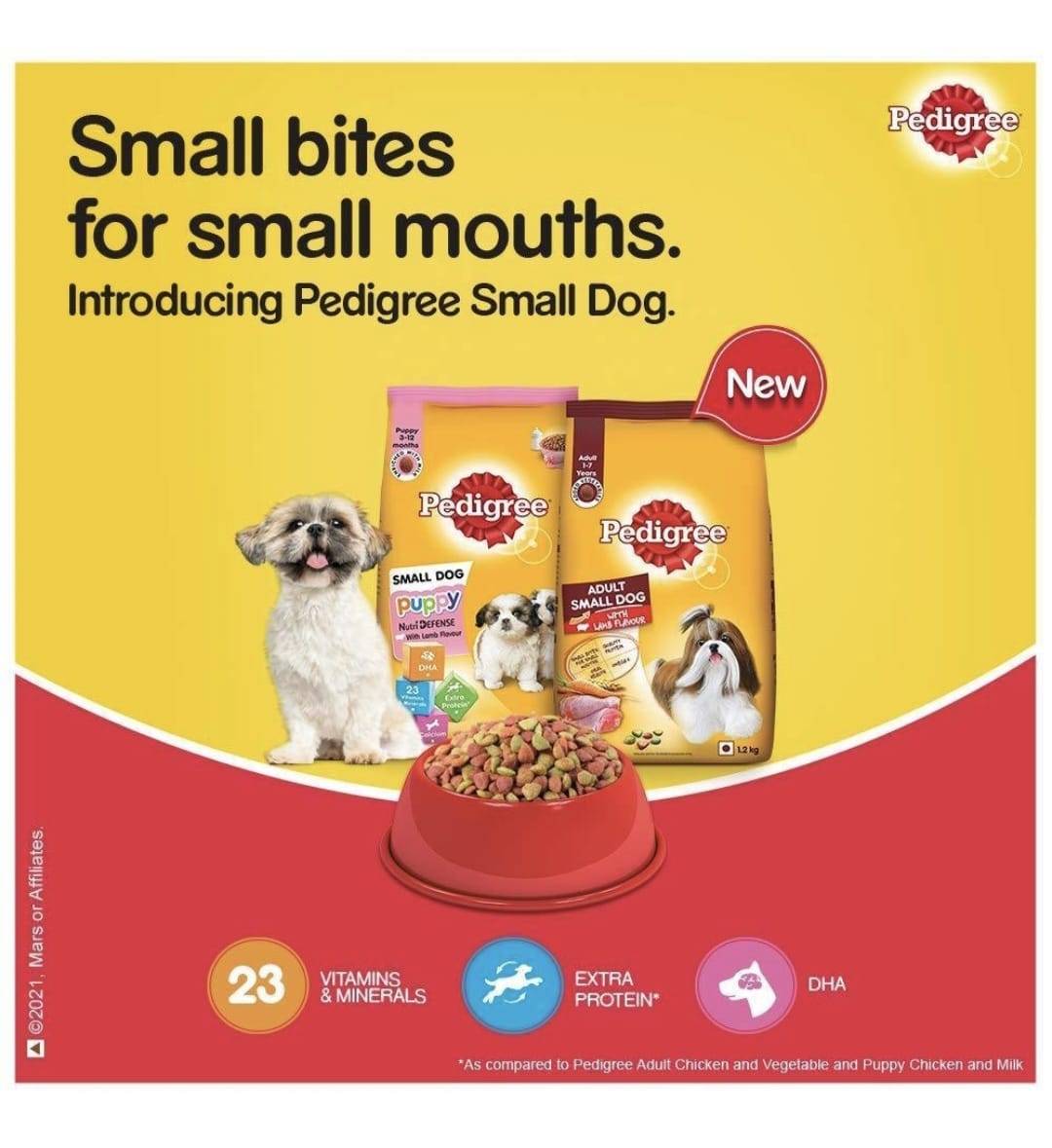 Pedigree Lamb Flavour Small Dog Adult Dry Food