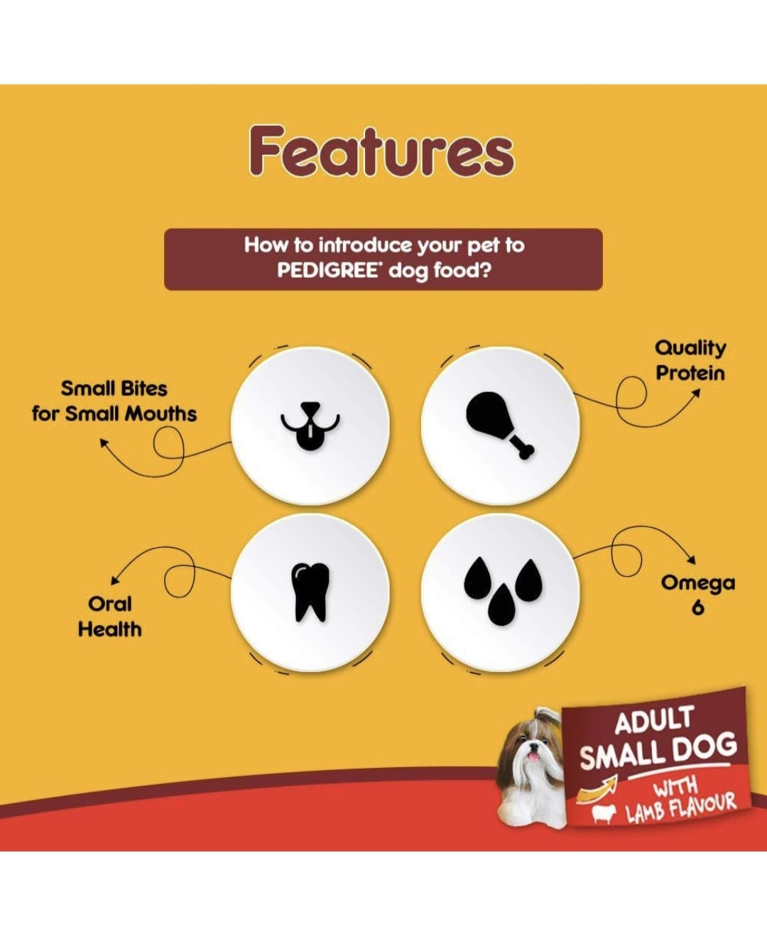 Pedigree Lamb Flavour Small Dog Adult Dry Food
