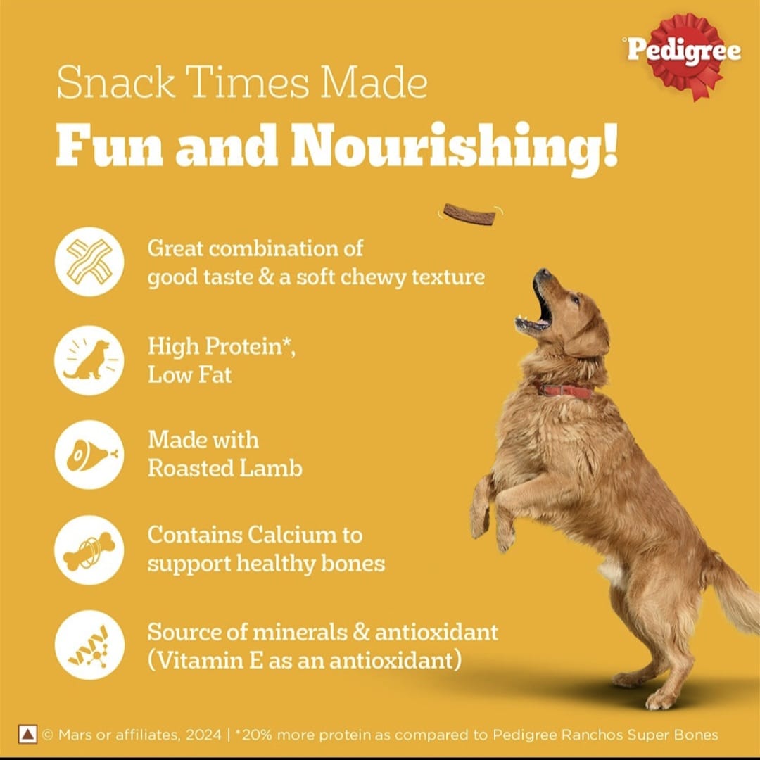 Pedigree Roasted Lamb Flavour Tasty Jerky Dogs Treats