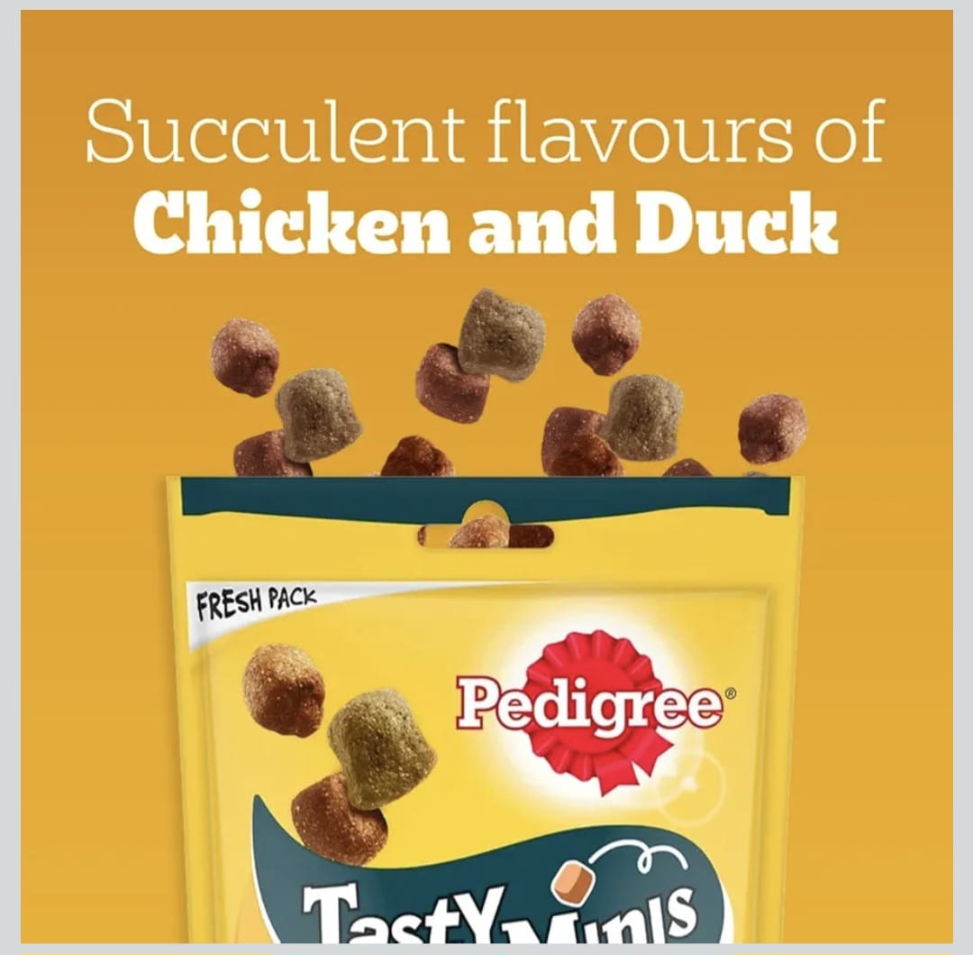 Pedigree Chicken & Duck Flavour Chunks Tasty Minis Adult Dog Treats