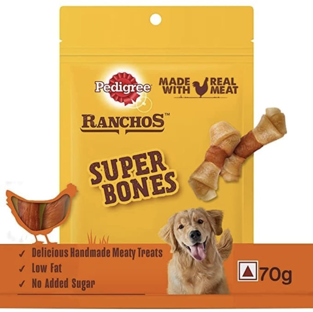 Pedigree Ranchos Super Bones Made With Real Meat for Dogs Treats