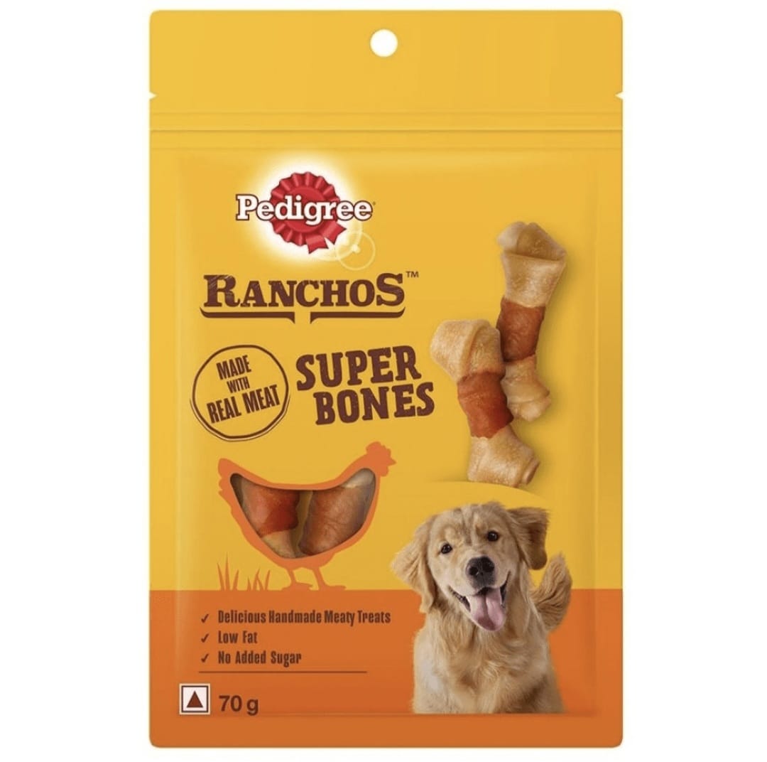 Pedigree Ranchos Super Bones Made With Real Meat for Dogs Treats