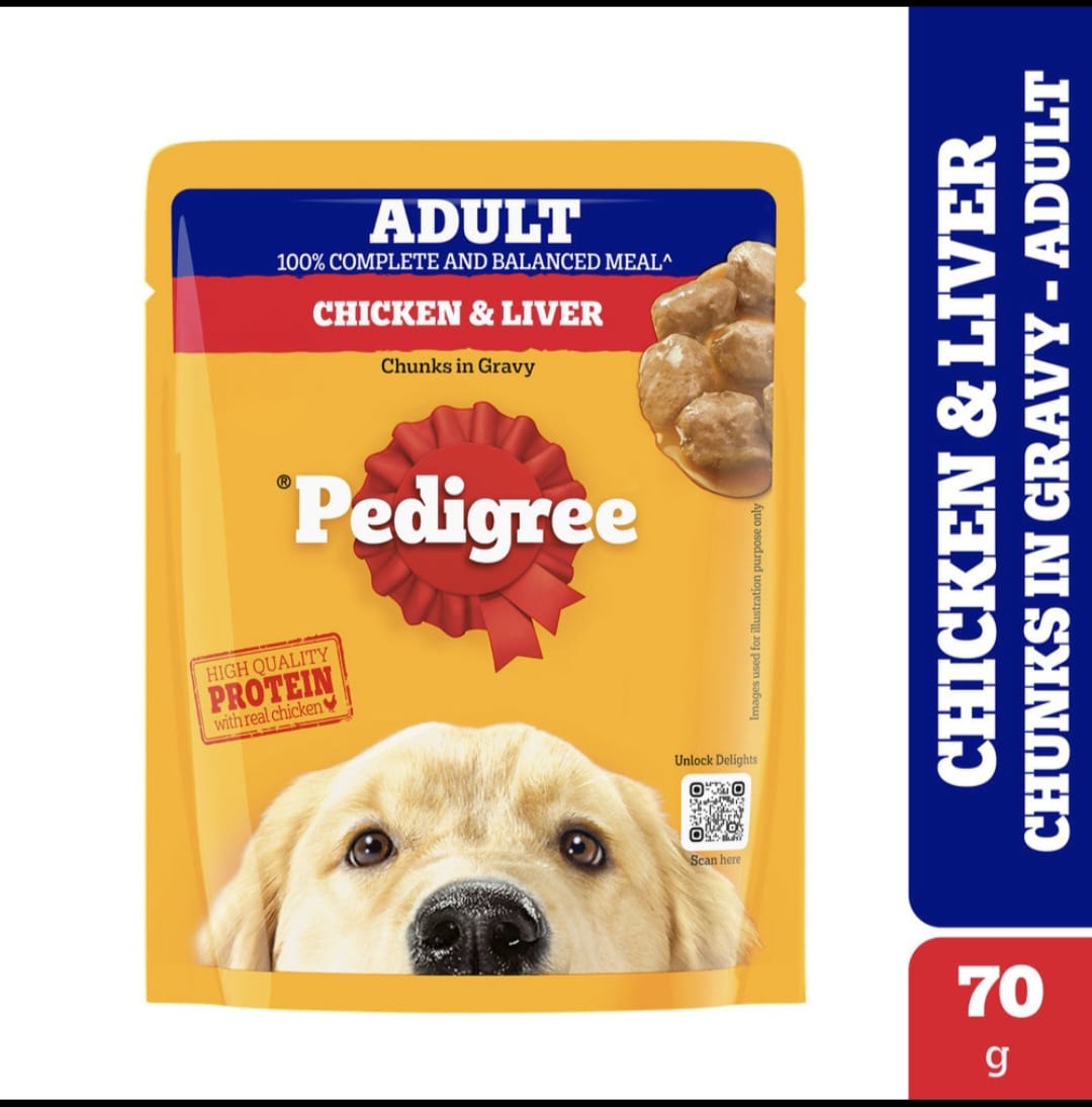Pedigree Chicken & Liver Chunks in Gravy Wet Food for Adult Dogs