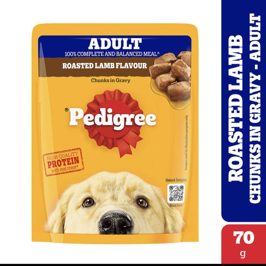 Pedigree Roasted Lamb Flavour Chunks in Gravy Wet Food for Adult Dogs