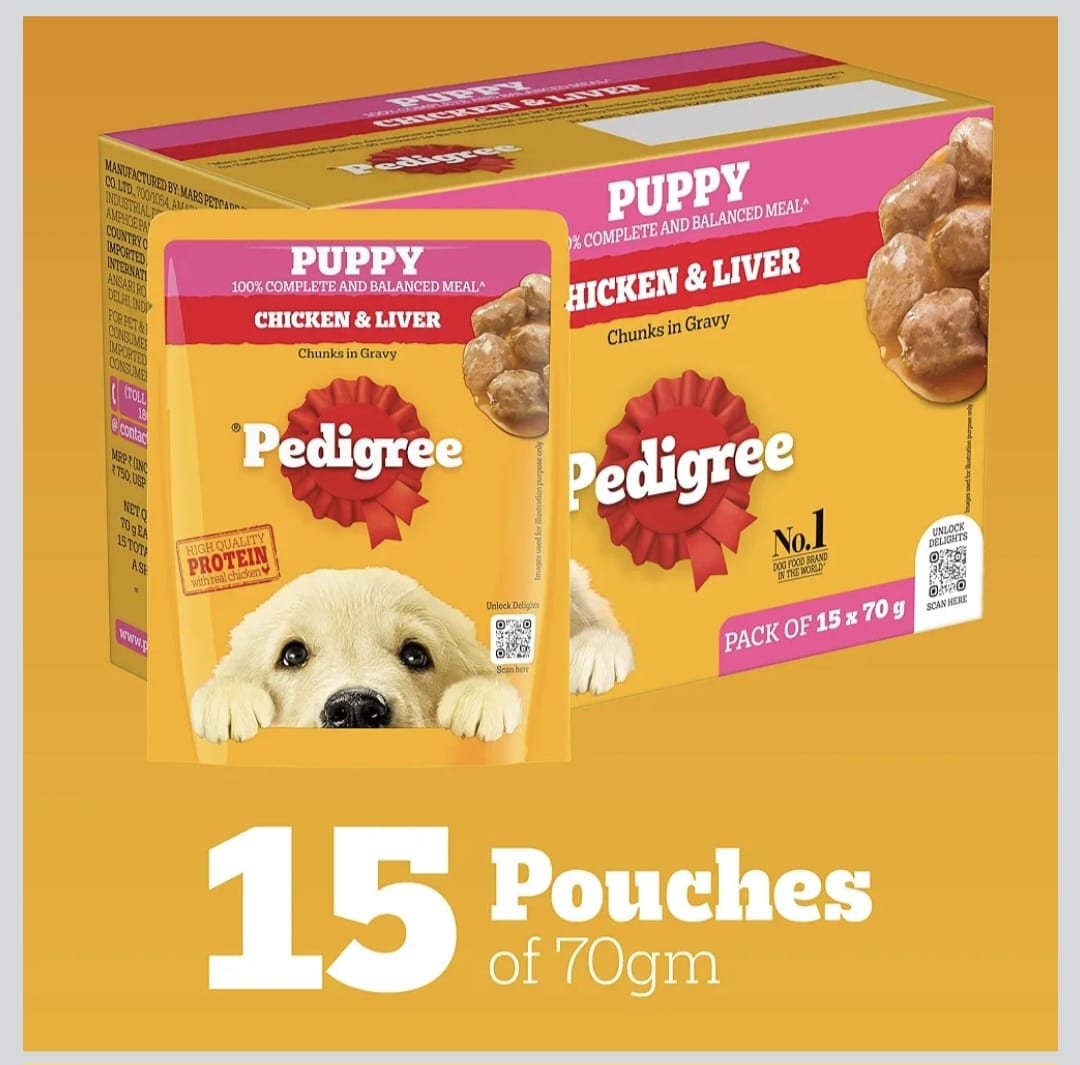 Pedigree Chicken & Liver Chunks in Gravy Wet Food for Puppy Dogs