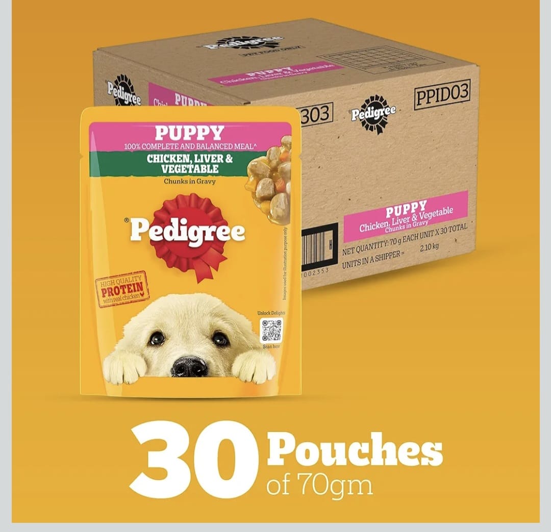 Pedigree Chicken Liver & Vegetable Chunks in Gravy Wet Food for Puppy Dogs