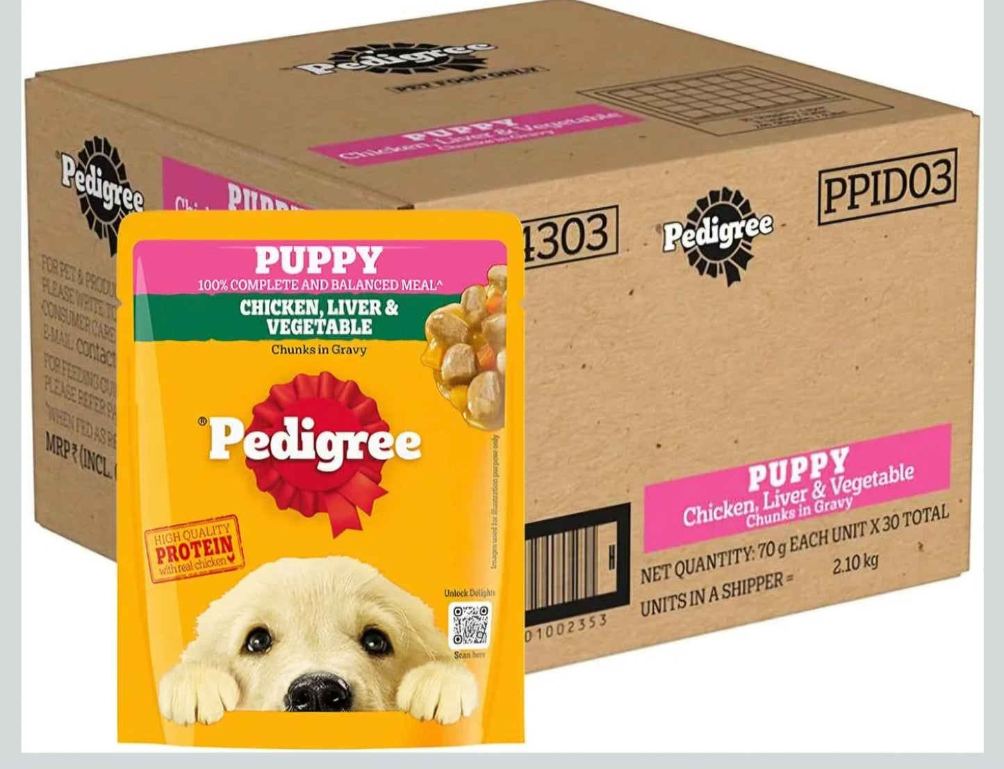 Pedigree Chicken Liver & Vegetable Chunks in Gravy Wet Food for Puppy Dogs