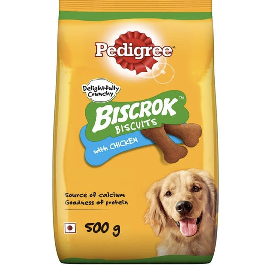 Pedigree Chicken Flavour Biscrok Biscuits for Dogs(500gm)