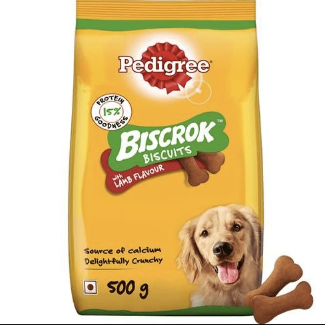 Pedigree Lamb Flavour Biscrok Biscuits for Dogs(500gm)