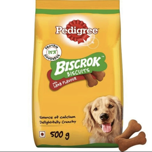 Pedigree Lamb Flavour Biscrok Biscuits for Dogs(500gm)