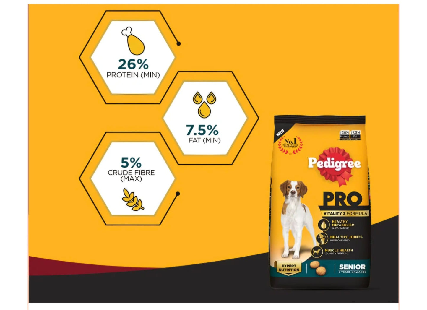 Pedigree Pro Senior 7 Year Onwards Dog Dry Food