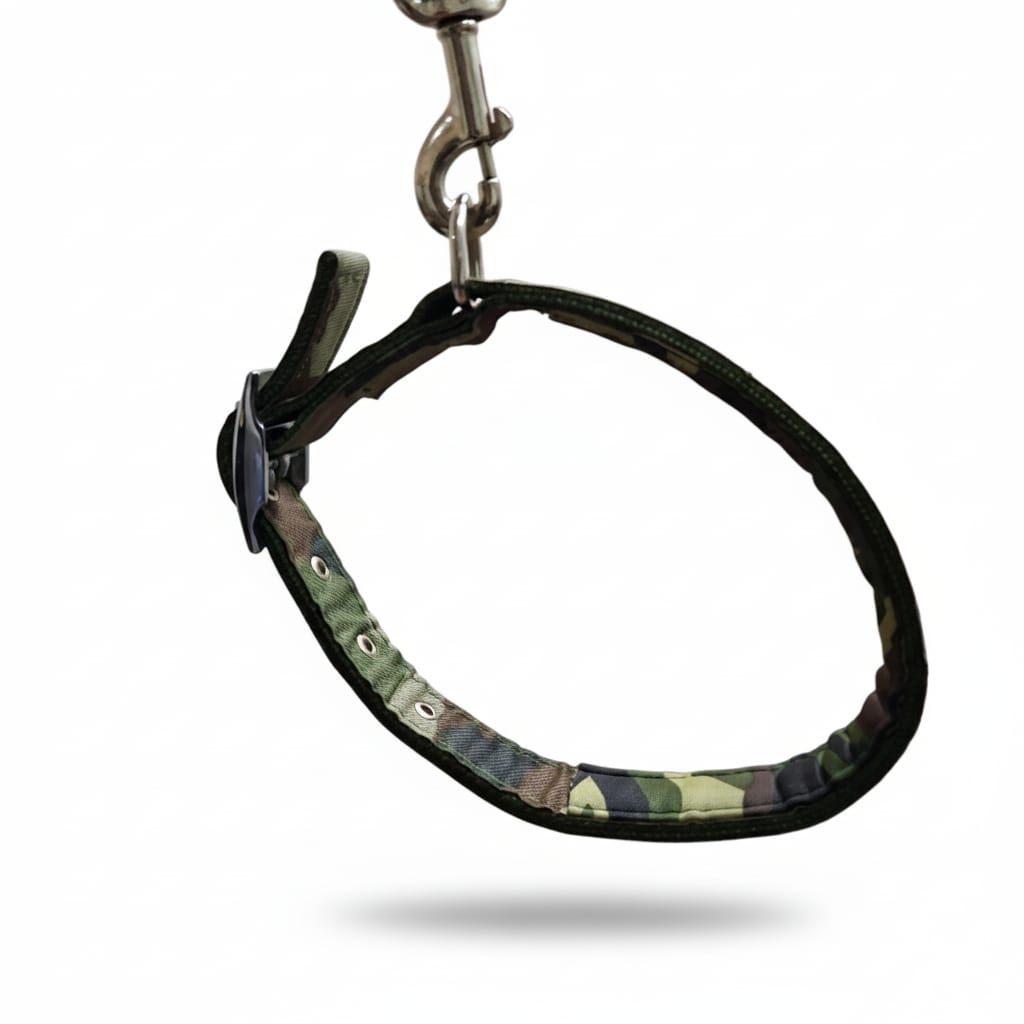 Dog Army Print Adjustable Coler and Lease for Messy and Large Breed Dog Neck Coler