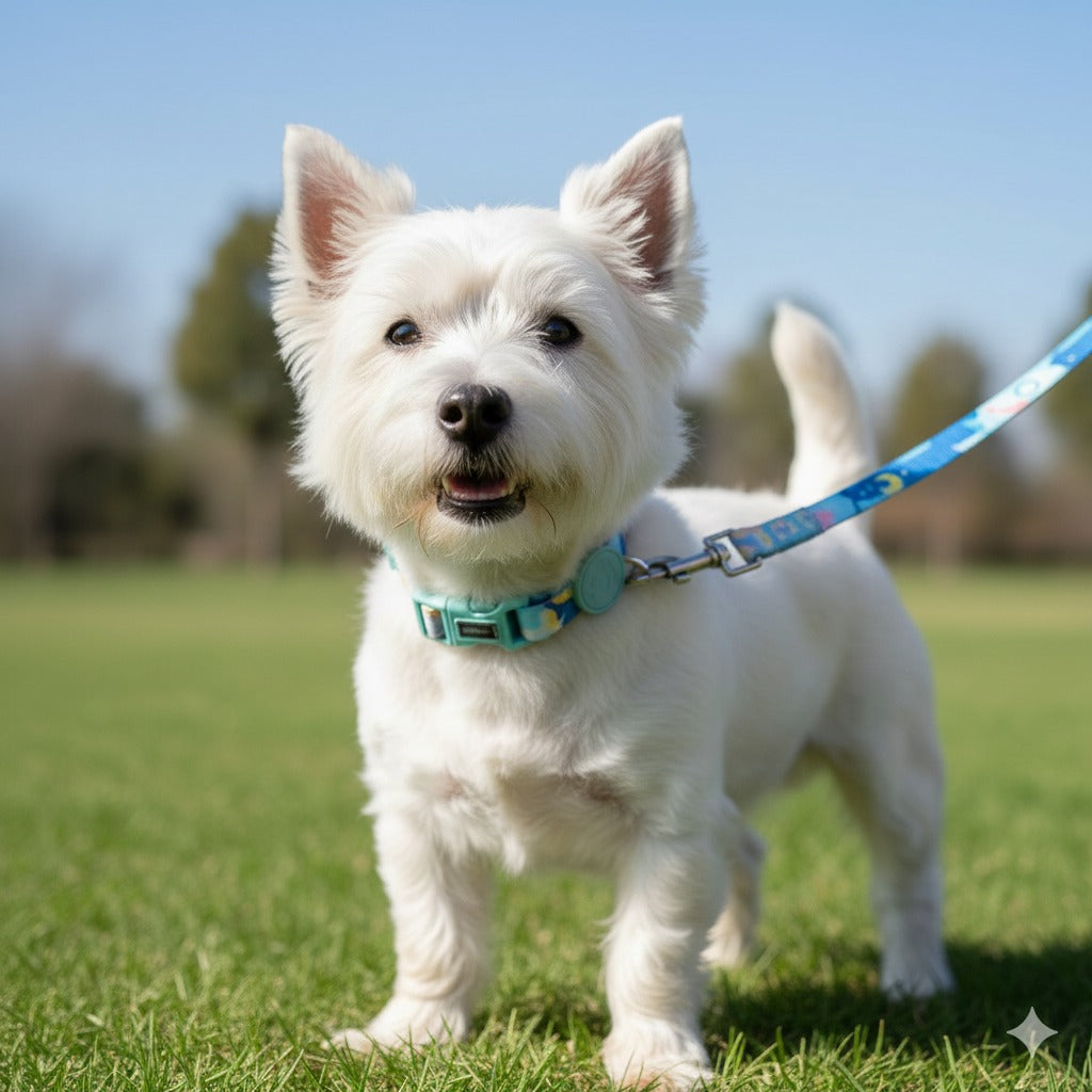 Printed Coler and Lease Set for Puppy and Small Bread Dogs