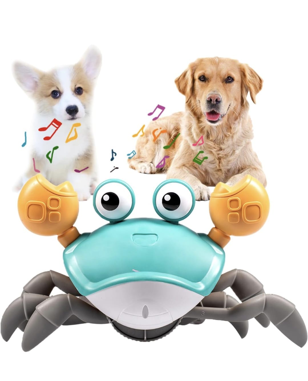 Smart Sensing Crawling Crab Toy, for Dog and Cat, for Baby also, With Different Mode, Music, Auto-Crawling Obstacle Avoidance