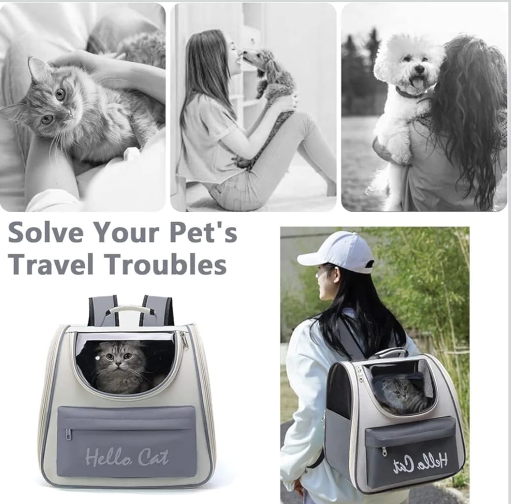 0-7.5kg Cat Outdoor Carrier Bag Breathable Portable Cat Backpack Travel Transparent Bag for Cats Dogs Carrying Pet Supplies 