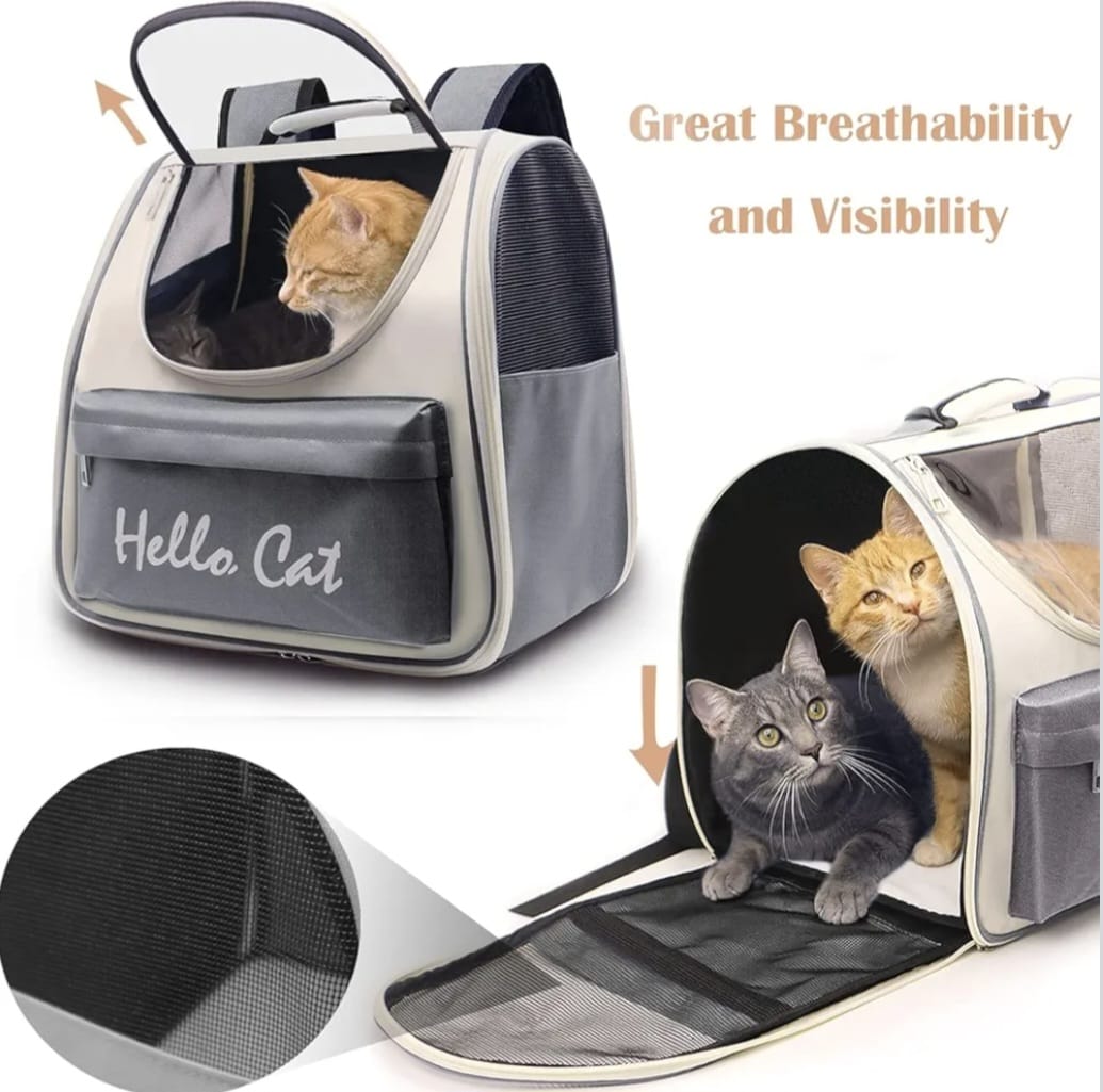0-7.5kg Cat Outdoor Carrier Bag Breathable Portable Cat Backpack Travel Transparent Bag for Cats Dogs Carrying Pet Supplies 