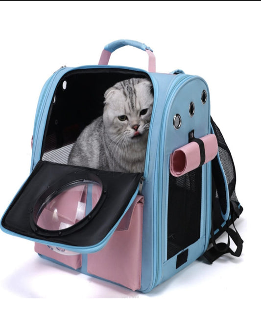 Space Capsule Cat Carrier Backpack | Bubble Window Pet Travel Bag | Breathable & Expandable Design