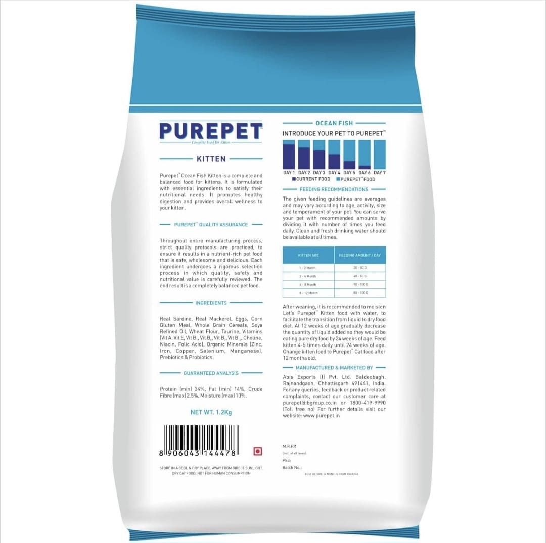 Purepet Kitten Ocean Fish Cat Dry Food